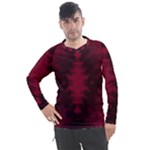 Black Red Tie Dye Pattern Men s Pique Long Sleeve Tee