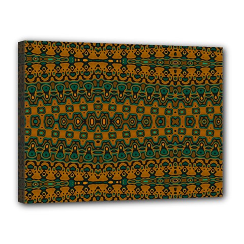 Boho Rustic Green Canvas 16  x 12  (Stretched) from ArtsNow.com