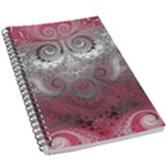 Black Pink Spirals and Swirls 5.5  x 8.5  Notebook