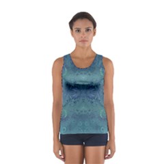 Teal Spirals and Swirls Sport Tank Top  from ArtsNow.com