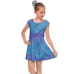 Purple Blue Swirls and Spirals Kids  Cap Sleeve Dress
