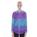 Purple Blue Swirls and Spirals Womens Long Sleeve Shirt