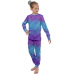 Purple Blue Swirls and Spirals Kids  Long Sleeve Set 