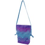 Purple Blue Swirls and Spirals Folding Shoulder Bag