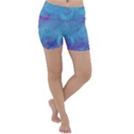 Purple Blue Swirls and Spirals Lightweight Velour Yoga Shorts