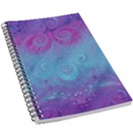 Purple Blue Swirls and Spirals 5.5  x 8.5  Notebook