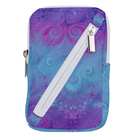Purple Blue Swirls and Spirals Belt Pouch Bag (Large) from ArtsNow.com
