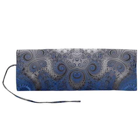 Blue Swirls and Spirals Roll Up Canvas Pencil Holder (M) from ArtsNow.com