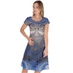 Blue Swirls and Spirals Classic Short Sleeve Dress