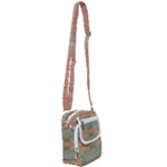 Peach Green Texture Shoulder Strap Belt Bag