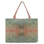 Peach Green Texture Zipper Medium Tote Bag