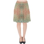 Peach Green Texture Velvet High Waist Skirt