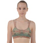 Peach Green Texture Line Them Up Sports Bra