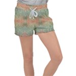 Peach Green Texture Velour Lounge Shorts