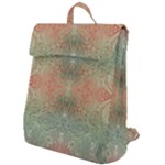 Peach Green Texture Flap Top Backpack