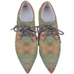 Peach Green Texture Pointed Oxford Shoes