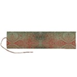 Peach Green Texture Roll Up Canvas Pencil Holder (L)