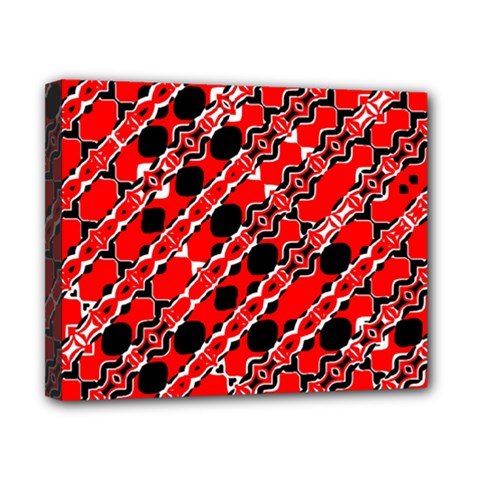 Abstract Red Black Checkered Canvas 10  x 8  (Stretched) from ArtsNow.com