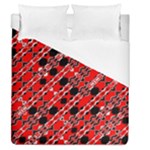 Abstract Red Black Checkered Duvet Cover (Queen Size)