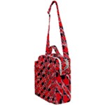 Abstract Red Black Checkered Crossbody Day Bag