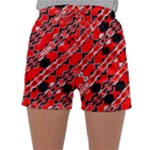 Abstract Red Black Checkered Sleepwear Shorts
