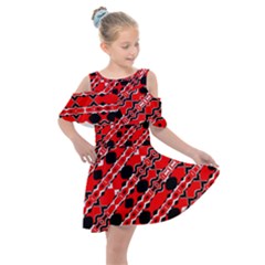 Kids  Shoulder Cutout Chiffon Dress 