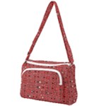 Abstract Red Black Checkered Front Pocket Crossbody Bag