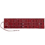 Abstract Red Black Checkered Roll Up Canvas Pencil Holder (L)