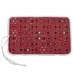 Abstract Red Black Checkered Pen Storage Case (L)