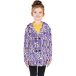 Purple Black Checkered Kids  Double Breasted Button Coat