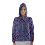 Abstract Checkered Pattern Women s Hooded Windbreaker