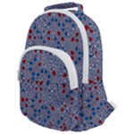 Abstract Checkered Pattern Rounded Multi Pocket Backpack