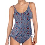 Abstract Checkered Pattern Tankini Set