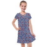 Abstract Checkered Pattern Kids  Cross Web Dress