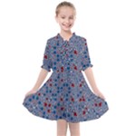 Abstract Checkered Pattern Kids  All Frills Chiffon Dress