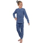 Artsy Blue Checkered Kids  Long Sleeve Set 