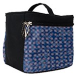 Artsy Blue Checkered Make Up Travel Bag (Small)