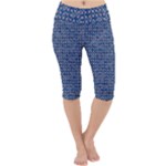 Artsy Blue Checkered Lightweight Velour Cropped Yoga Leggings