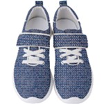 Artsy Blue Checkered Men s Velcro Strap Shoes