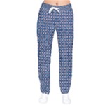 Artsy Blue Checkered Women velvet Drawstring Pants