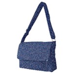 Artsy Blue Checkered Full Print Messenger Bag (M)