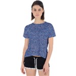 Artsy Blue Checkered Open Back Sport Tee