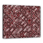 Abstract Red Black Checkered Canvas 24  x 20  (Stretched)