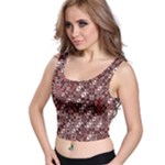 Abstract Red Black Checkered Crop Top