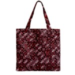 Abstract Red Black Checkered Zipper Grocery Tote Bag