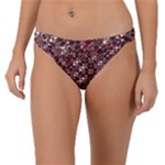 Abstract Red Black Checkered Band Bikini Bottom