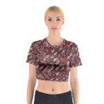 Abstract Red Black Checkered Cotton Crop Top