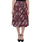 Abstract Red Black Checkered Classic Midi Skirt