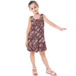 Abstract Red Black Checkered Kids  Sleeveless Dress