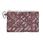 Abstract Red Black Checkered Canvas Cosmetic Bag (Large)